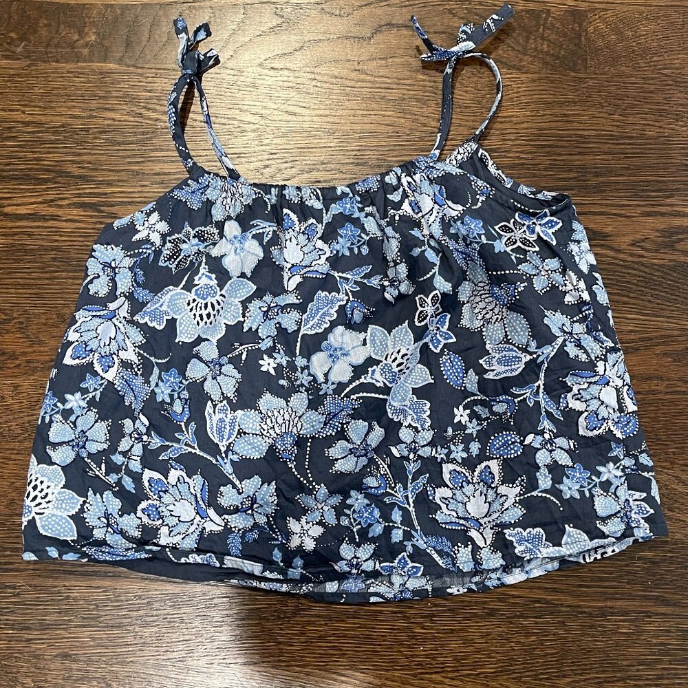 Gap Kids Blue Floral Bow Shoulder Cami Size XL